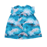 Short-sleeved dress made of cotton (organic)